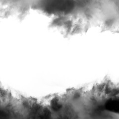 black cloud fluffy, fog or mist or smoke for overlay and design. isolated on transparent background. PNG file