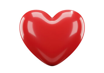 Isolated Shiny Red Heart with Subtle Sparkle
