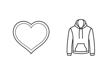 Heart symbol and hoodie apparel love clothing