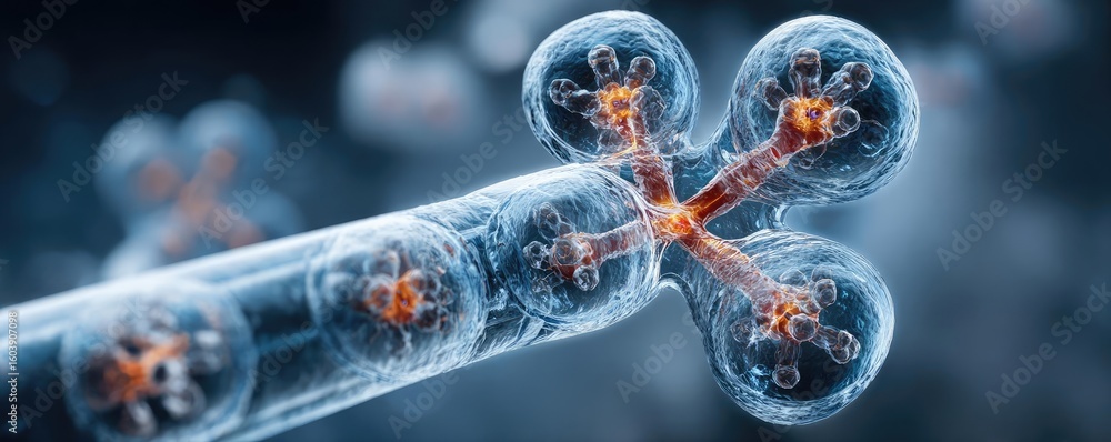 Poster renal assessment for fluid support concept. close-up view of molecular structures in intricate detai