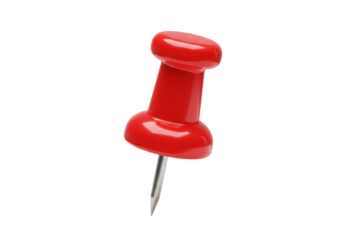 Isolated Red Push Pin on White Background