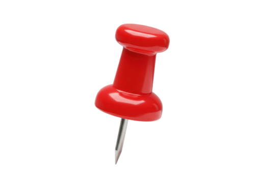 Isolated Red Push Pin on White Background