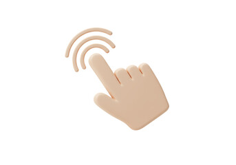 Isolated Hand Touching with Finger and Radiating Touch Waves