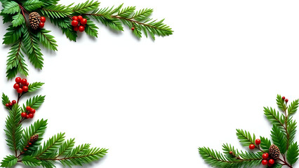 Christmas frame with fir branches