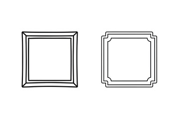 Two square frames simple outline border