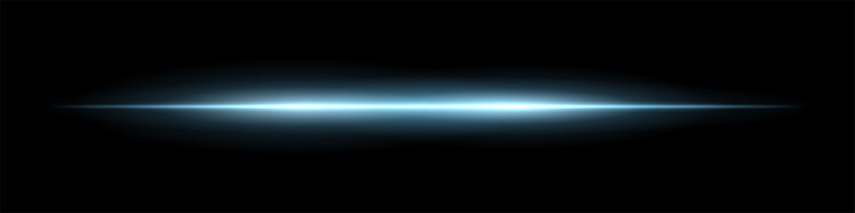 Horizontal glowing beam with soft blurred edges and bright center. Smooth gradient spreads across background forming minimal futuristic light effect.