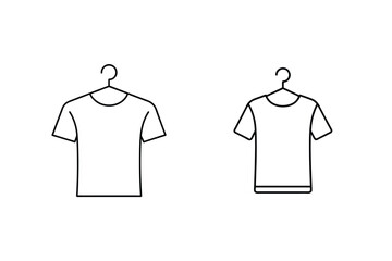 Black outline t shirts on hangers t-shirt clothing