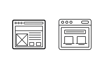 Website layout wireframe icons vector