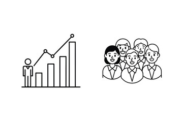 Business growth and team concept graph bar chart