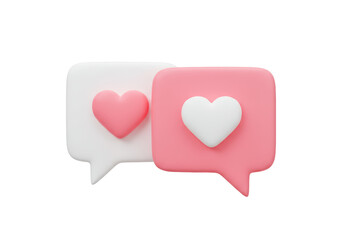 Isolated Speech Bubbles Hearts Communication Love