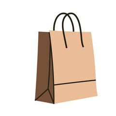 Brown kraft paper shopping bag for marketing and commerce designs