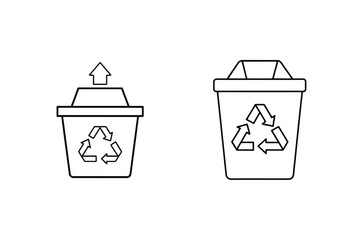 Recycling bins with arrows trash waste