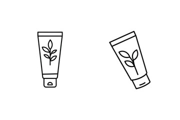 Cream tube with leaf emblem cosmetic skincare