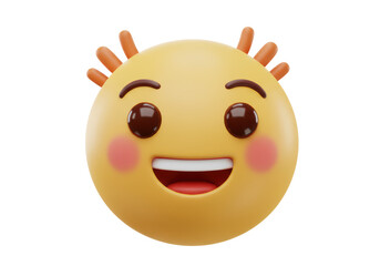 Isolated Happy Emoji with Smiling Face and Blush