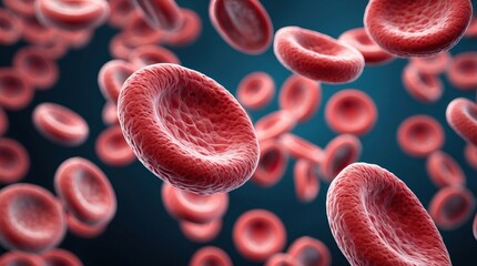 Close-up of red blood cells freely suspended in plasma &mdash; a visual accent of microstructure, respiration, and vital circulation