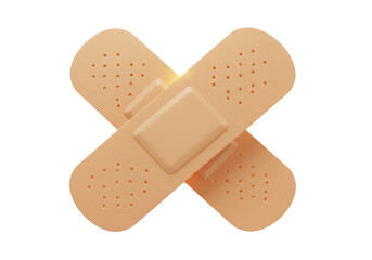 Isolated Bandage Plasters Crossed with Light Effect