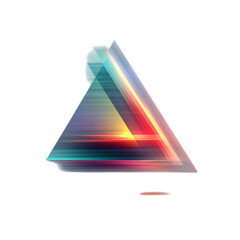 Transparent layered triangle with motion blur effect on one side, abstract dynamic vector style, motion UI concept, isolated transparent background