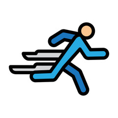 Sprint Runner Vector Filled Icon Design