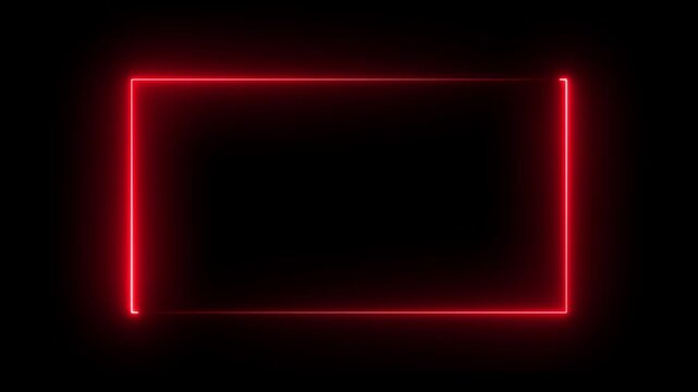 abstract neon red color moving seamless art loop background abstract motion screen background animated box circle pattern shapes.  Animation of glowing neon rectangles abstract background. 4k