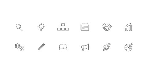 Business line icon set