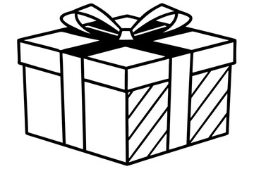 white gift box with ribbon