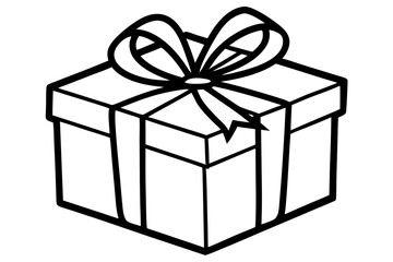 black and white vector gift box 