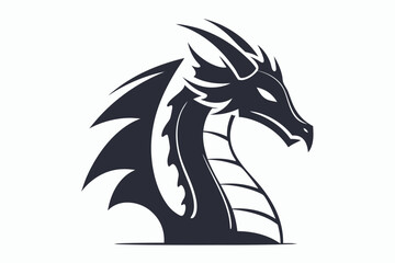 stylized dragon black and white silhouette