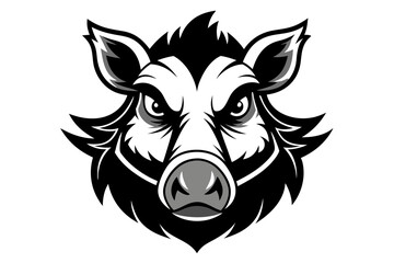 warthog head black and white silhouette