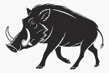 warthog black and white silhouette
