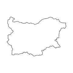 Obraz premium Vector line art of Bulgaria country map outline, simple geographic border illustration.