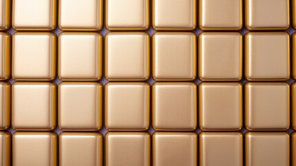 Fototapeta premium Shiny Golden Square Tiles Arranged in a Symmetrical Pattern
