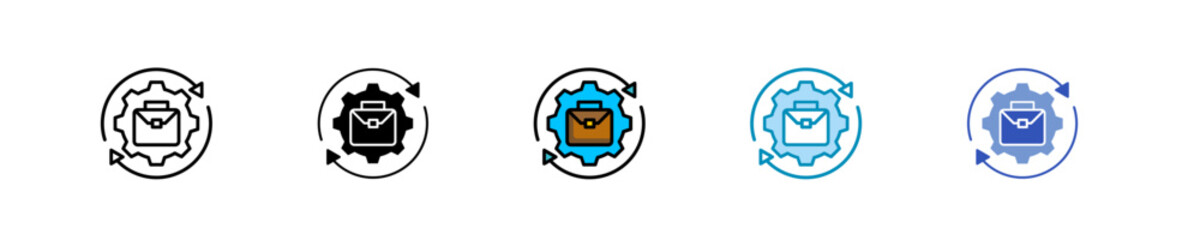 Business Automation  Icon Set Multiple Style Collection