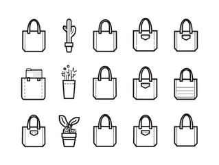 Upcycled Denim Tote Bag Ultra Minimalist 2D Line Art