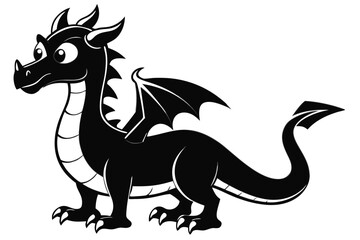 stylized dragon black and white silhouette