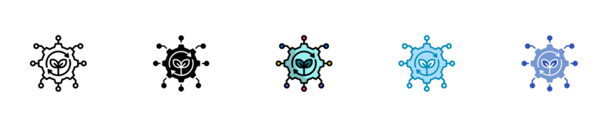 Sustainable Business Tech  Icon Set Multiple Style Collection