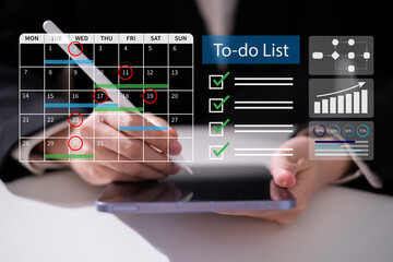 Professional entrepreneur businessman working on planning project using chart data analysis...