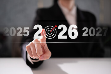 Professional businessman 2026 business opportunity challenge motivation success plan growth progress achievement goal concept