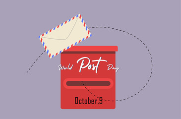 World Post Day. Post and letter box vector illustration. Suitable for templates, greeting cards, web