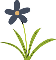 cute cartoon vector illustration of a grass with flowers.