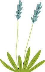 cute cartoon vector illustration of a grass with flowers.