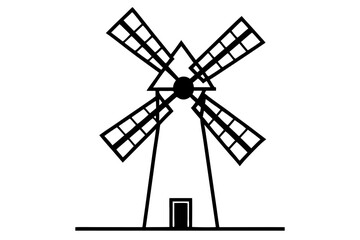 Obraz premium windmill silhouette vector