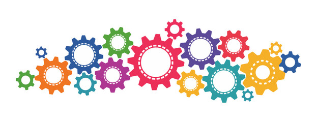 colourful abstract gears cogwheel vector illustration design