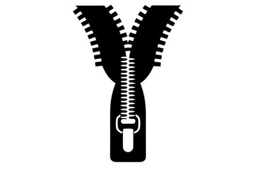 vector zipper silhouette isolated on white
