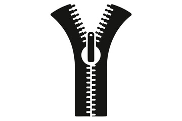 vector zipper silhouette isolated on white