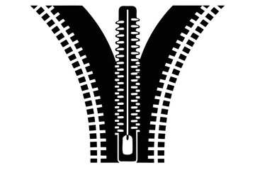 vector zipper silhouette isolated on white