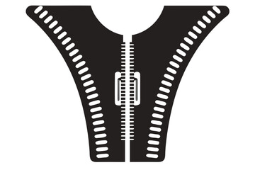 vector zipper silhouette isolated on white