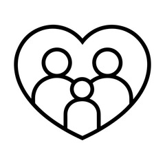 family icon child with parents heart shape vector design