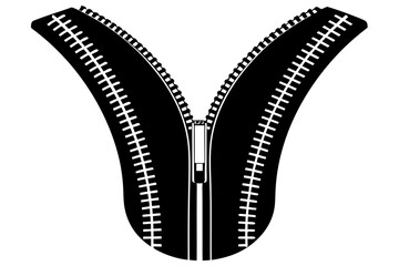 vector zipper silhouette isolated on white