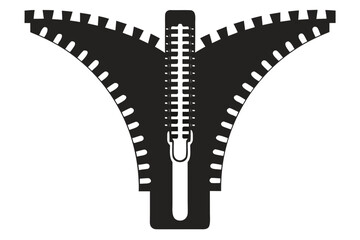 vector zipper silhouette isolated on white