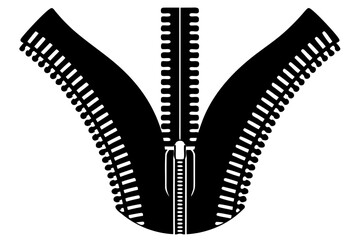 vector zipper silhouette isolated on white